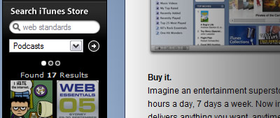 The iTunes API widget from the Apple site.